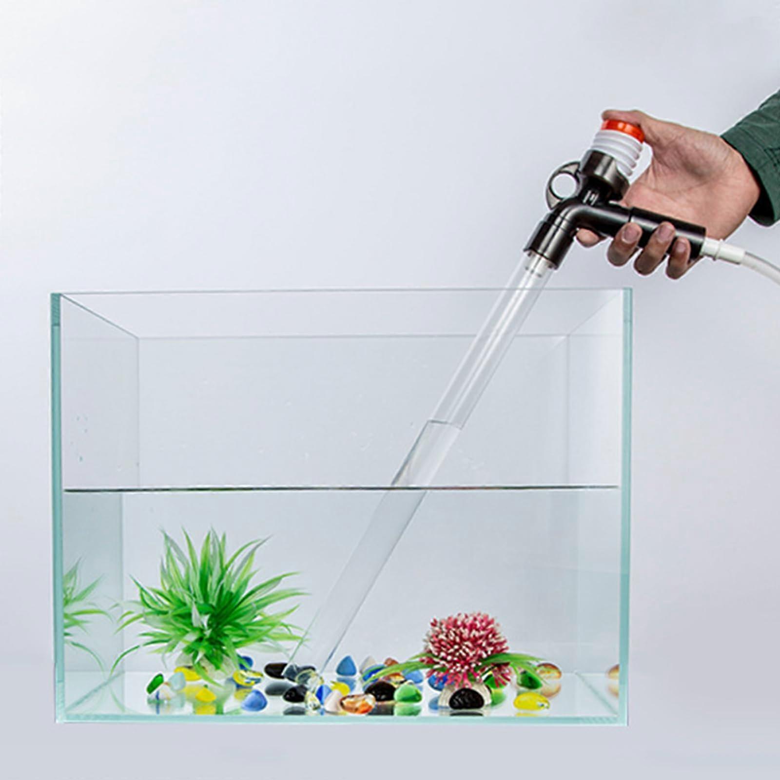 5-in-1 Aquarium Gravel Cleaner and Water Changer with Long Nozzle, Air Push Button, Adjustable Flow Regulator