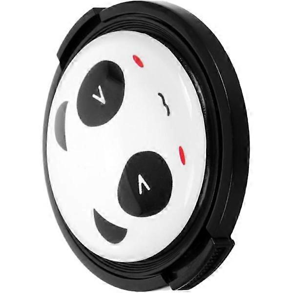 Instant camera lens on DSLR lens cap, unique panda design universal fit accessory