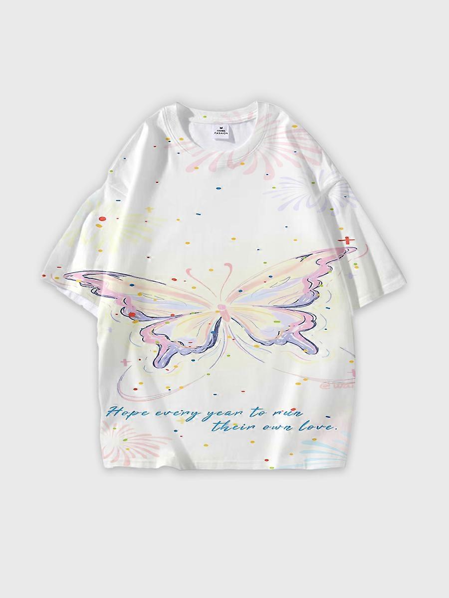 T-shirt round neck Pattern loose short sleeve P674