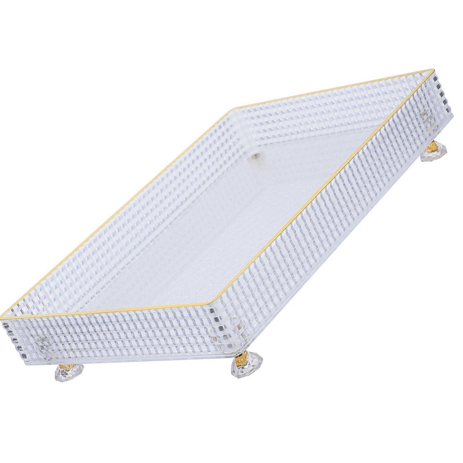 Transparent Snack Serving Tray for Dried Fruits and Candies, Sturdy MultiFunction Design, 14.2 x 9.8 Inches