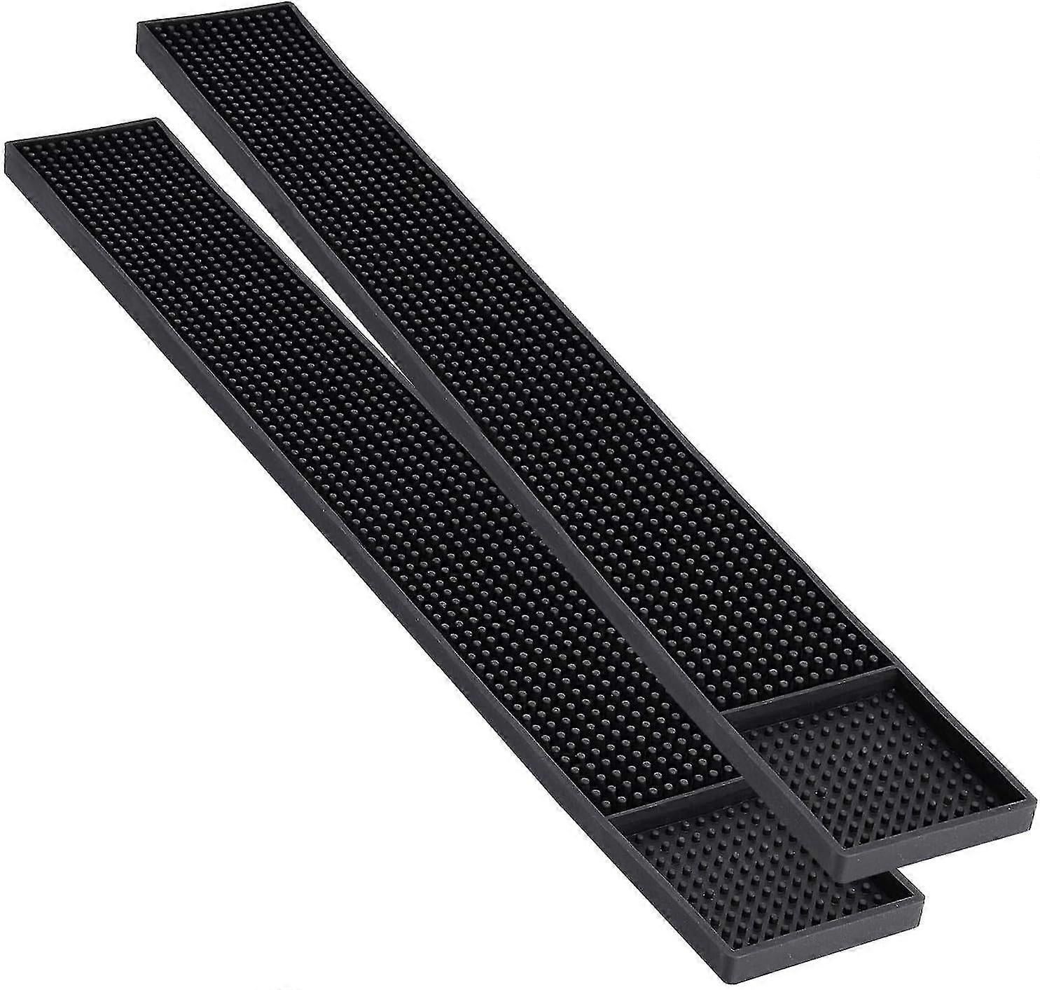 Rubber Strip Mat, Non-slip Strip Serving Overflow Mat, Table Mat, Restaurant Counter Bar Mat, Non-slip And Heat-resistant Hair Station Mat 2pcs (8*60
