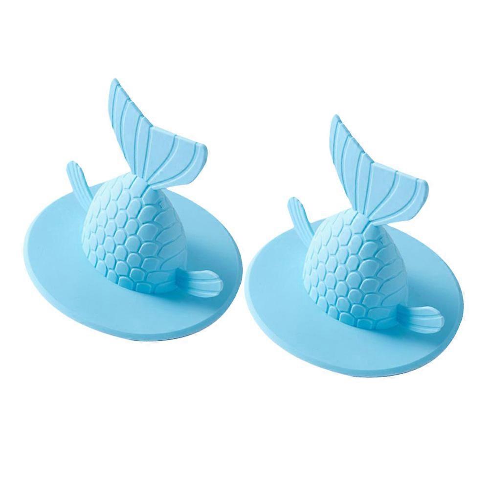 Kitchen Sink Drain Plugs Tpr Material Fishtail Shape For Bathroom Sink 2Pcs