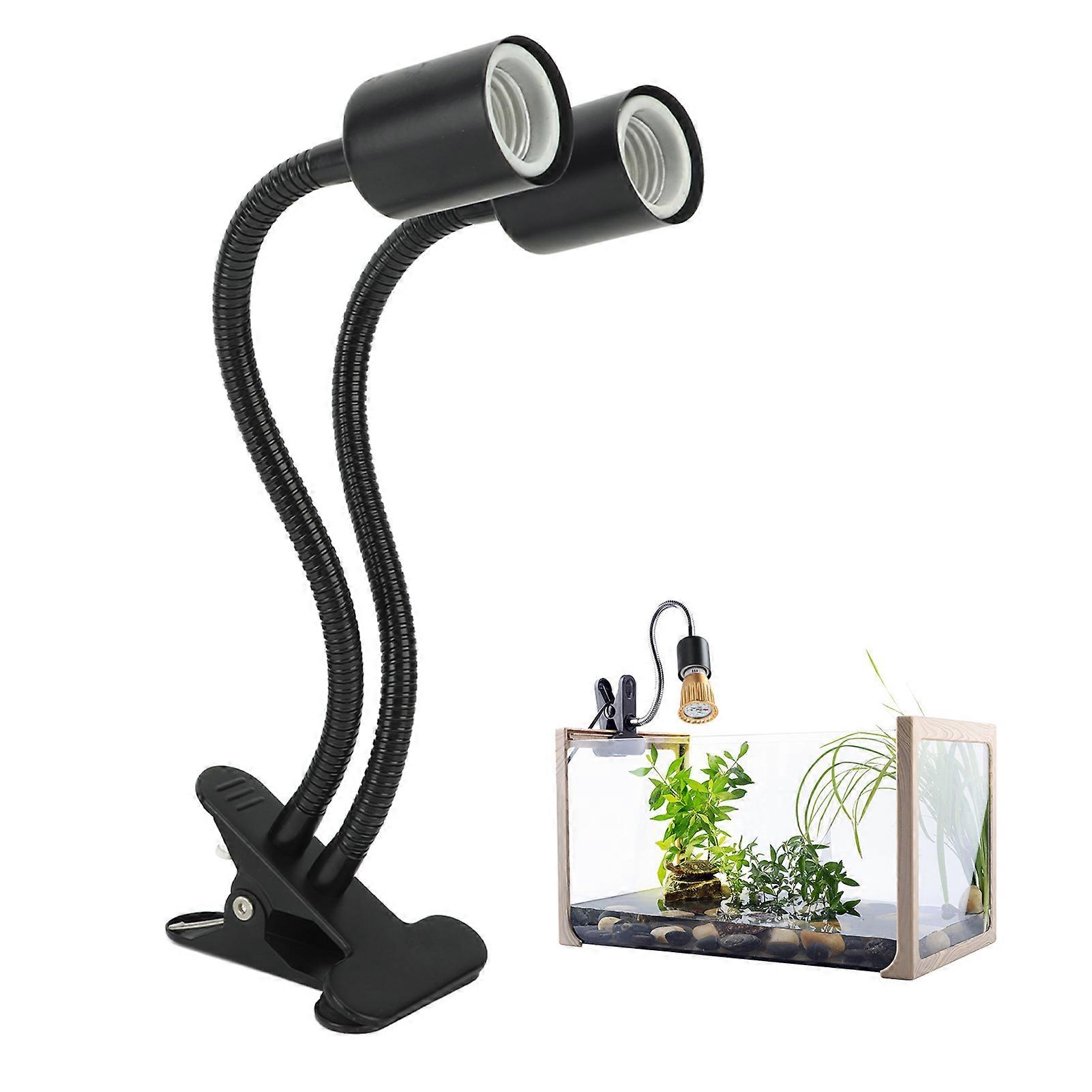 UVA UVB Reptile Light LED Double Headed E27 Lampholder Gooseneck Universal Head Heating Lamp with Clamp