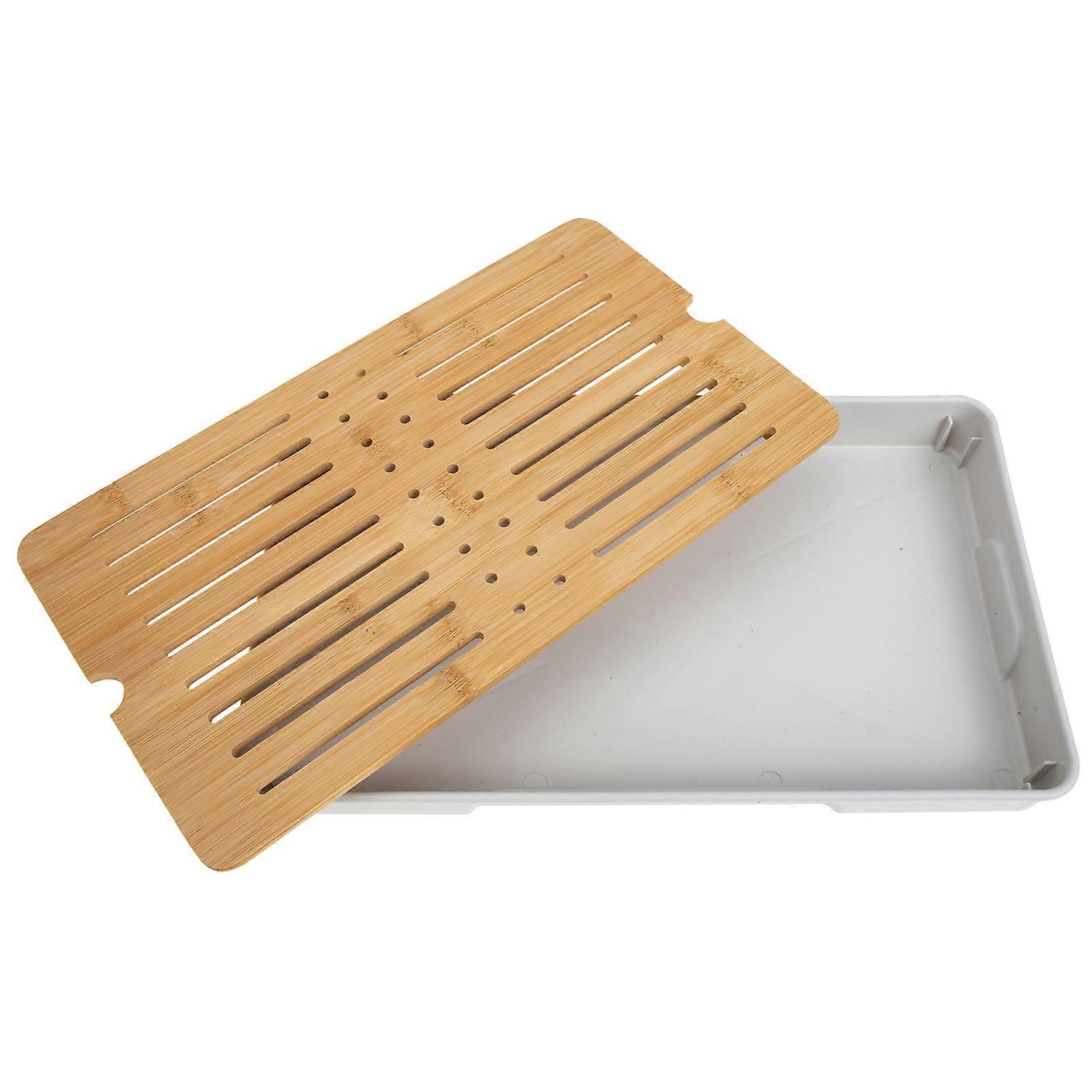 Japanese Style Tea Serving Tray with Water Storage for Teacups, Compact Lightweight Design for Home, Office and Tea Rooms