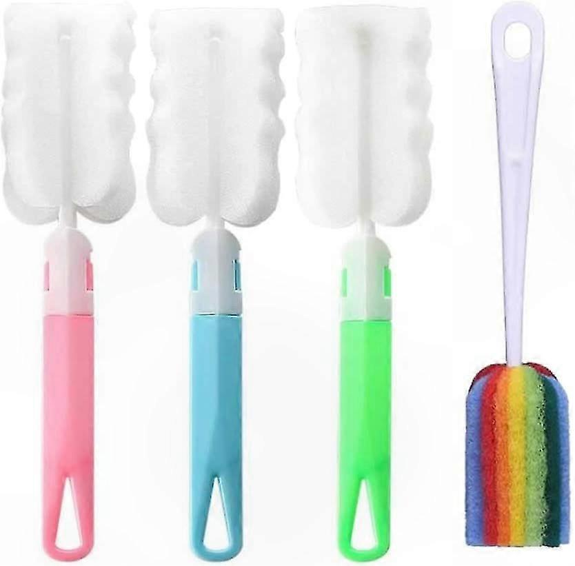 4-Pack Sponge Bottle Brushes for Cleaning Cups and Containers