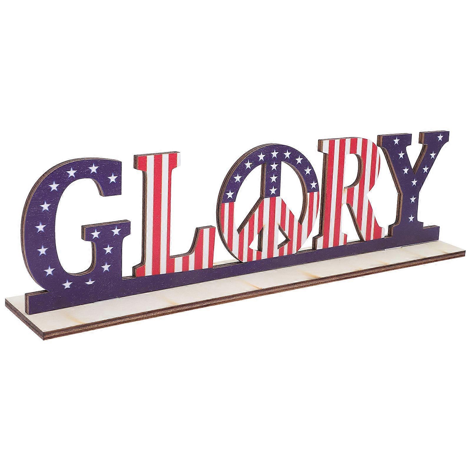 لافتة خشبية لعيد الاستقلال الوطني بألوان العلم الأمريكي - ديكور منزلي إبداعي للاحتفال باليوم الوطني ، قطعة مركزية للحفلات وزخرفة هدايا