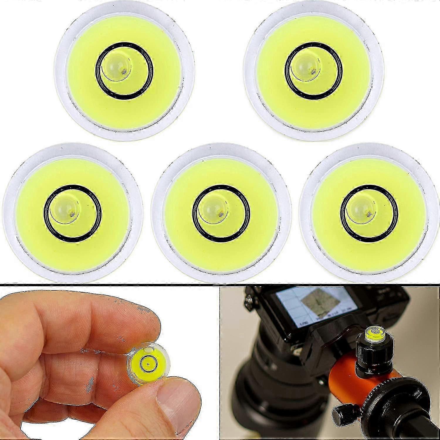 Spirit Level,pack Of 5, 12 Mm Diameter,precision Spirit Level With Air Bubble,mini Spirit Level