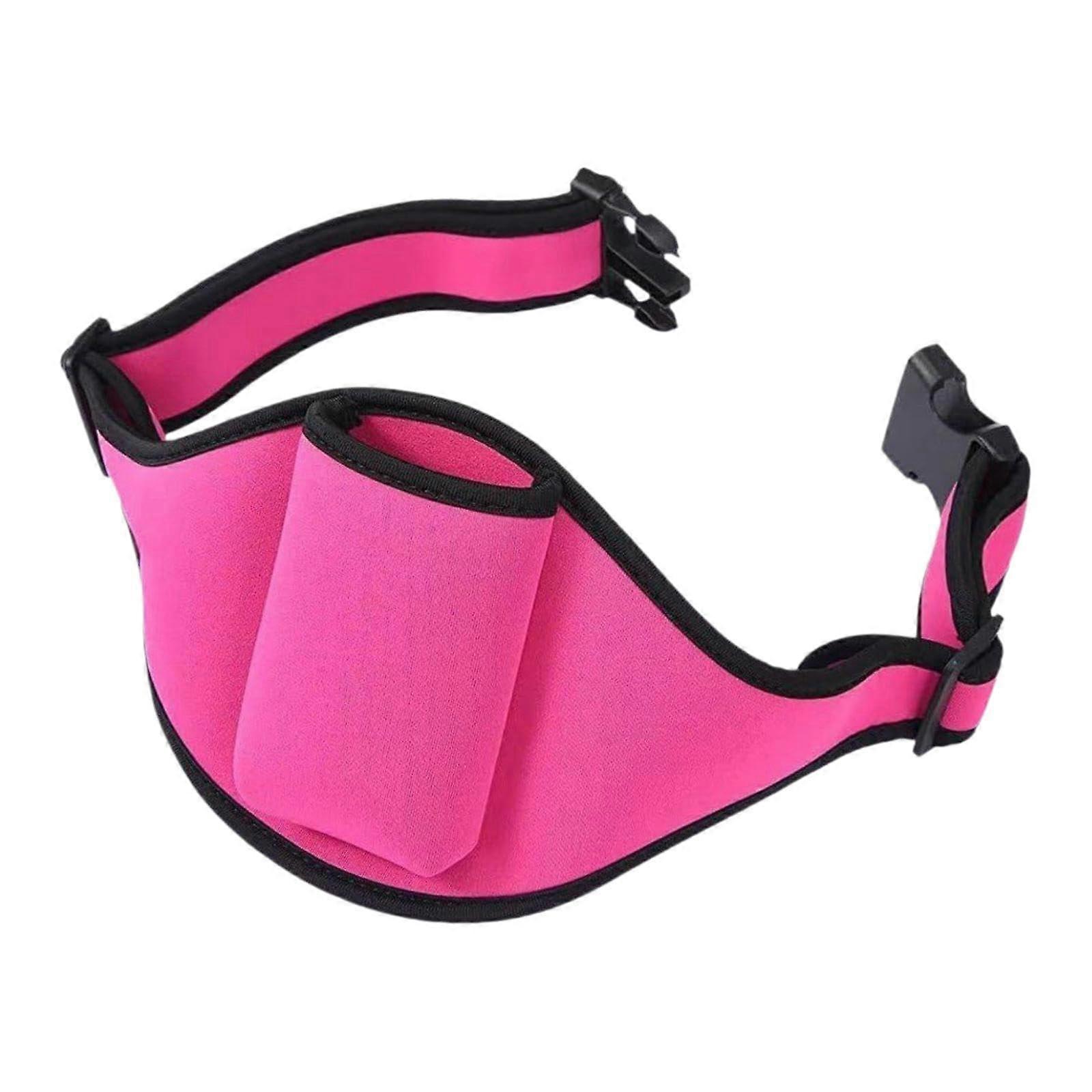 Microphone Belt Bag with Anti-Fall Strap, Neoprene Hip Pouch for Running, Rose Pink, Adjustable Size