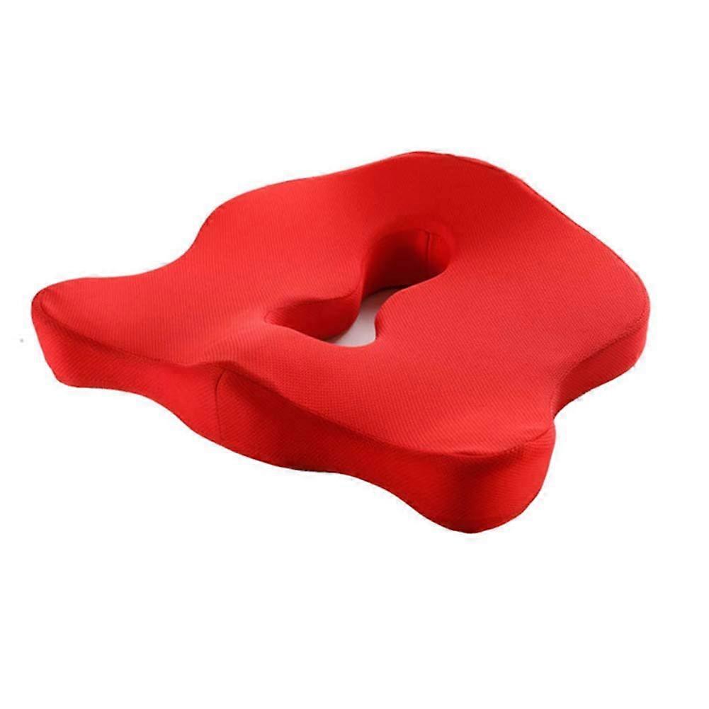 Orthopedic Memory Foam Cushion for Sciatica, Back Pain Relief Lumbar Pillow for Car, Office Chair Red