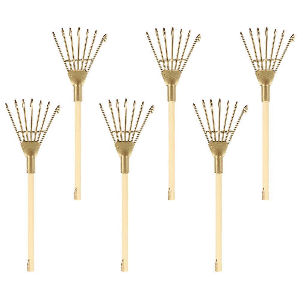 Συμπαγής Μίνι Τσουγκράνα για Διακόσμηση Σπιτιού Ποικιλία Χρωμάτων Πολλαπλών Λειτουργιών Διακοσμητικό Στήριγμα 6τμχ Σετ