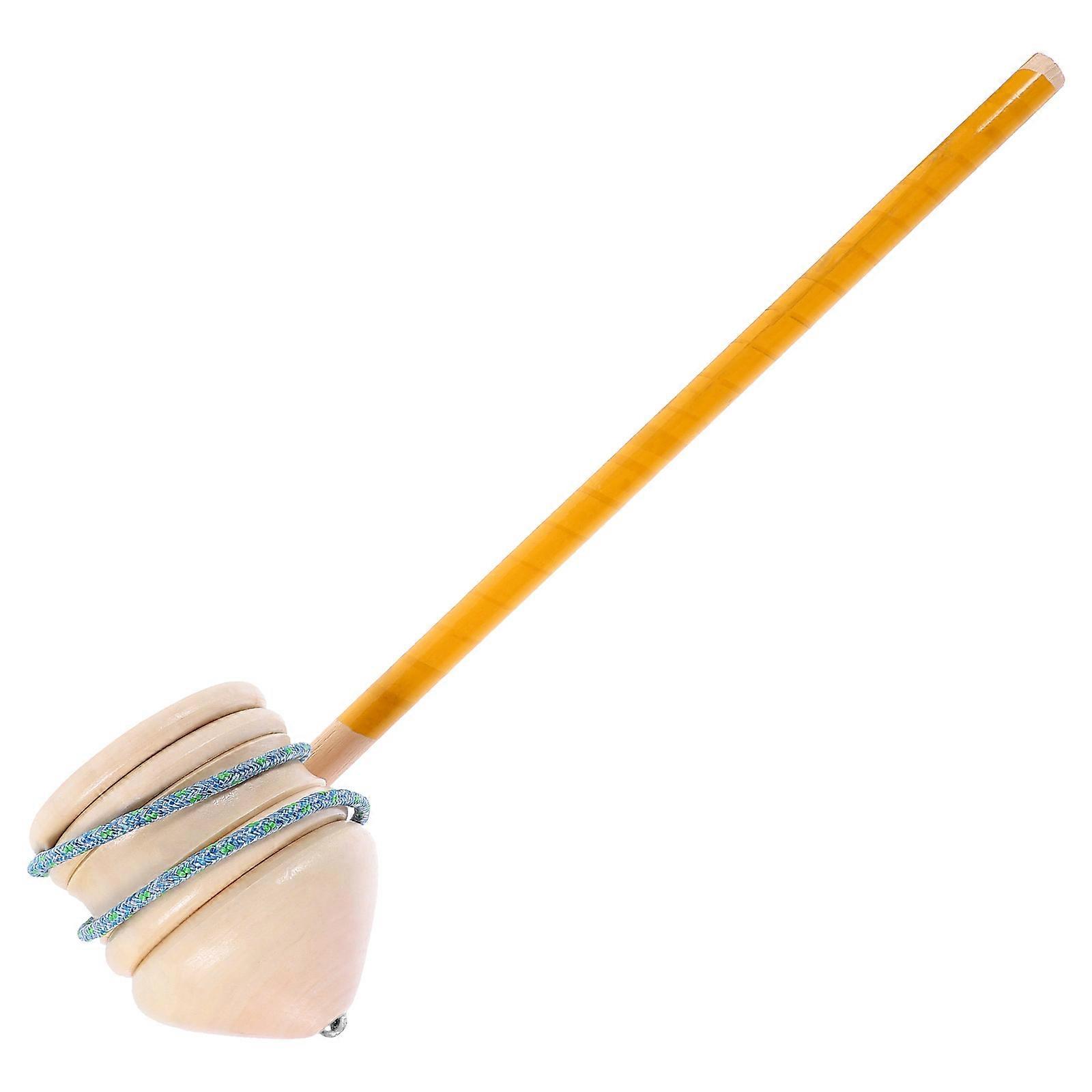 Wooden Toy DIY Gyroscope Peg-top Toy Vintage Toy for Kids Elderly with Random (Apricot Wood 10cm, Beige)