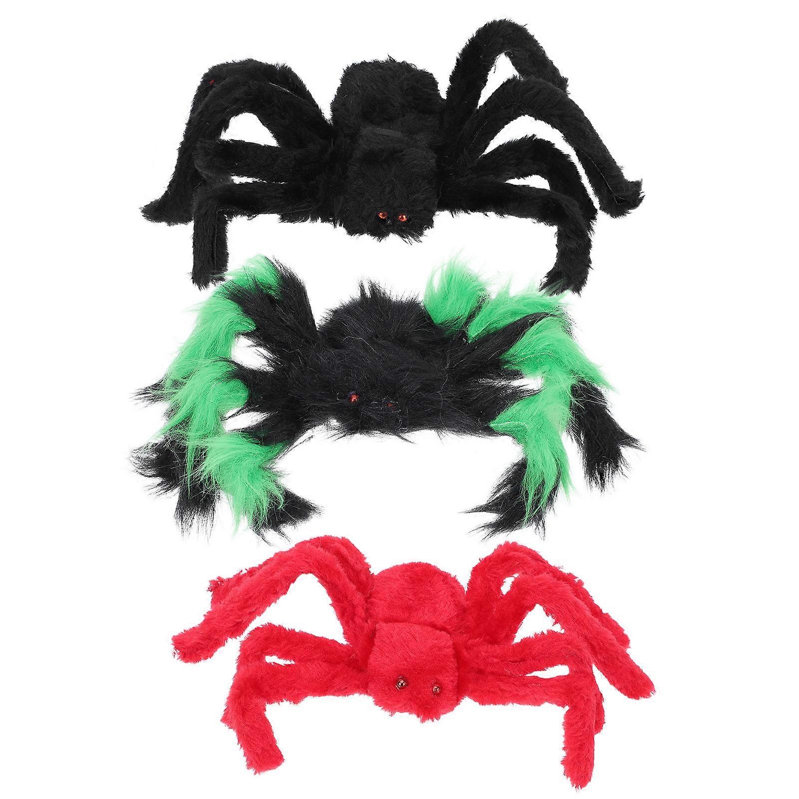 Spiders Halloween 3Set Spider-shaped Decorative Props Unique For Halloween Festival Party Fun Vivid Decorations