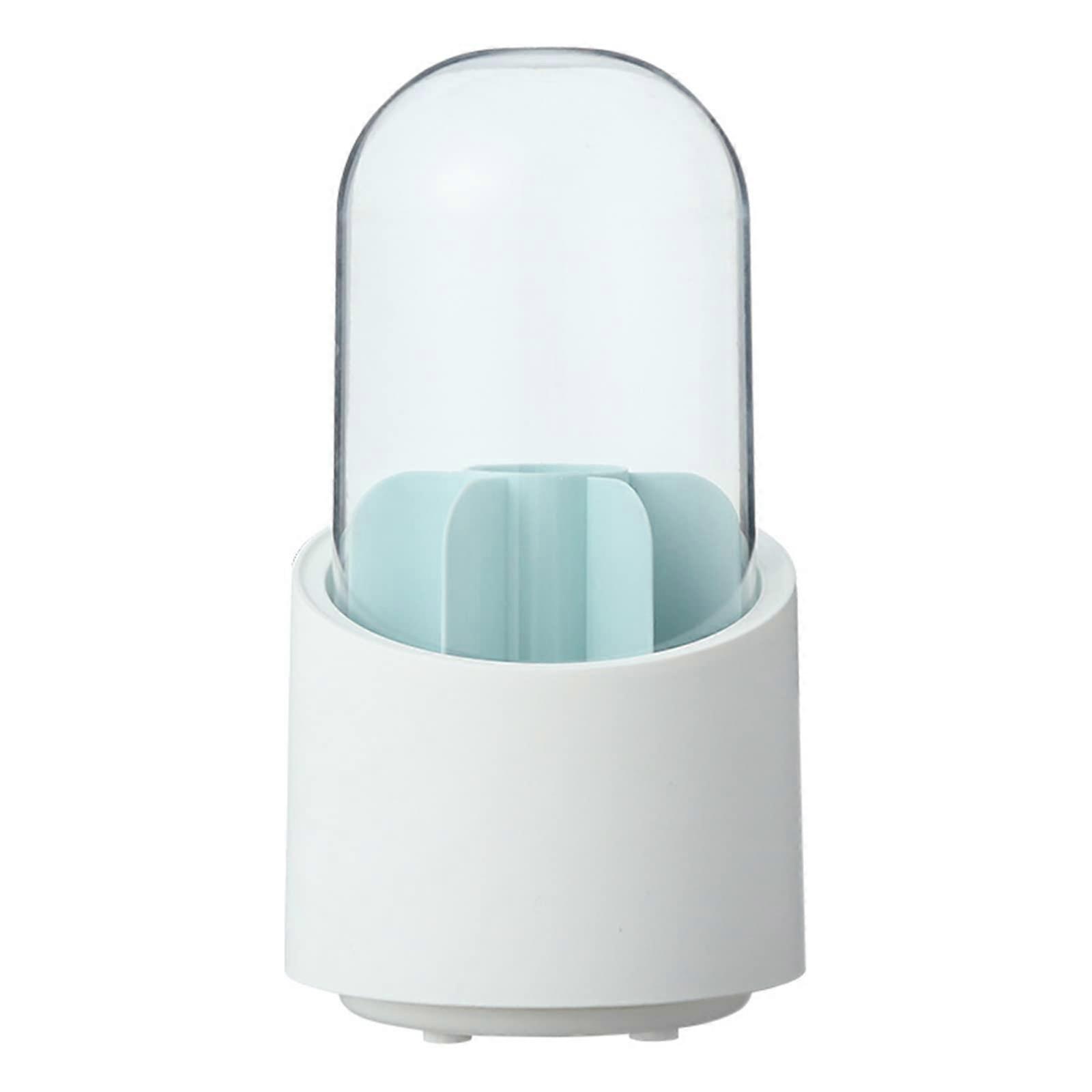 Cosmetic Brush Storage Box, Storage Shelf, Rotating Pen Holder, Student Desktop Stationery Organizer, White Blue Blue
