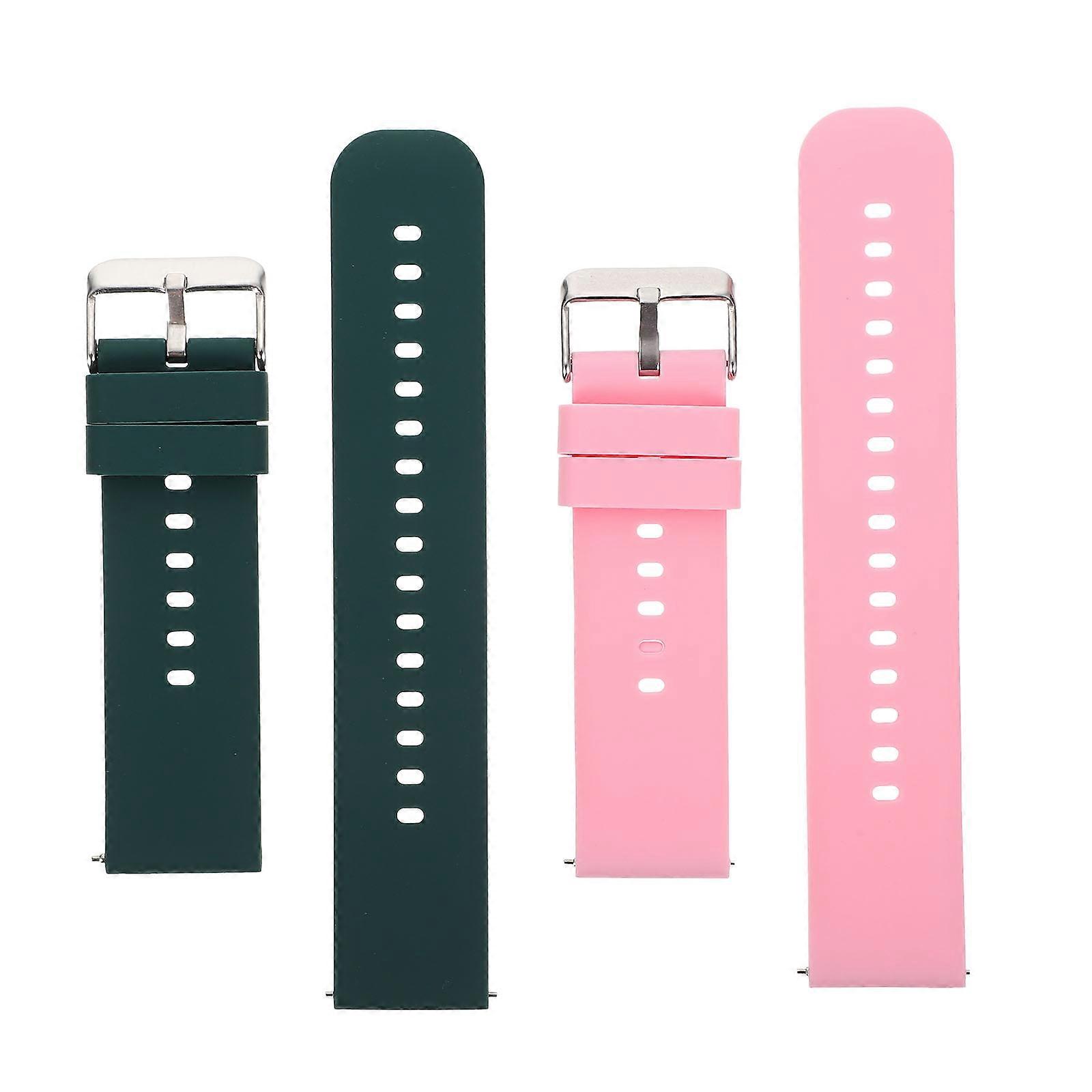 Non-slip Watchband For Casual Occasion Adjustable Silicone Watch Strap Assorted Color 2Pcs