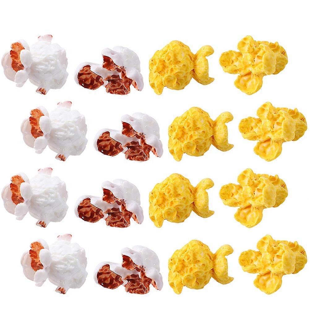 Miniature Fake Popcorn Model for DIY Craft 50Pcs Assorted Color Plastic Resin