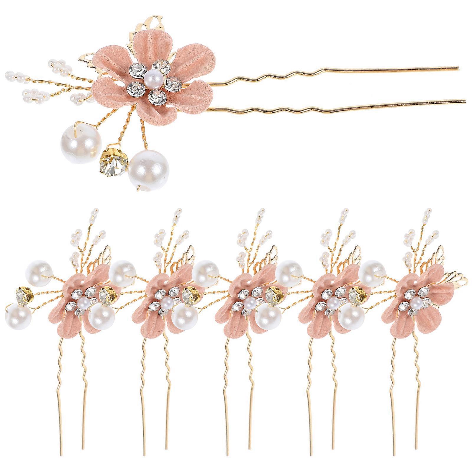 Elegant U-Shaped Hairpins 6Set With Pearl And Rhinestone Details For Women Designed For Weddings Anniversaries And Special Occasions