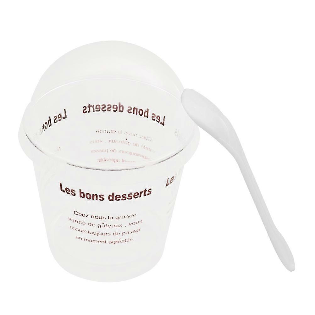 Transparent Plastic Dessert Cups with Lid and Spoon Set Ideal for Birthday Weddings Catering 10 Pieces