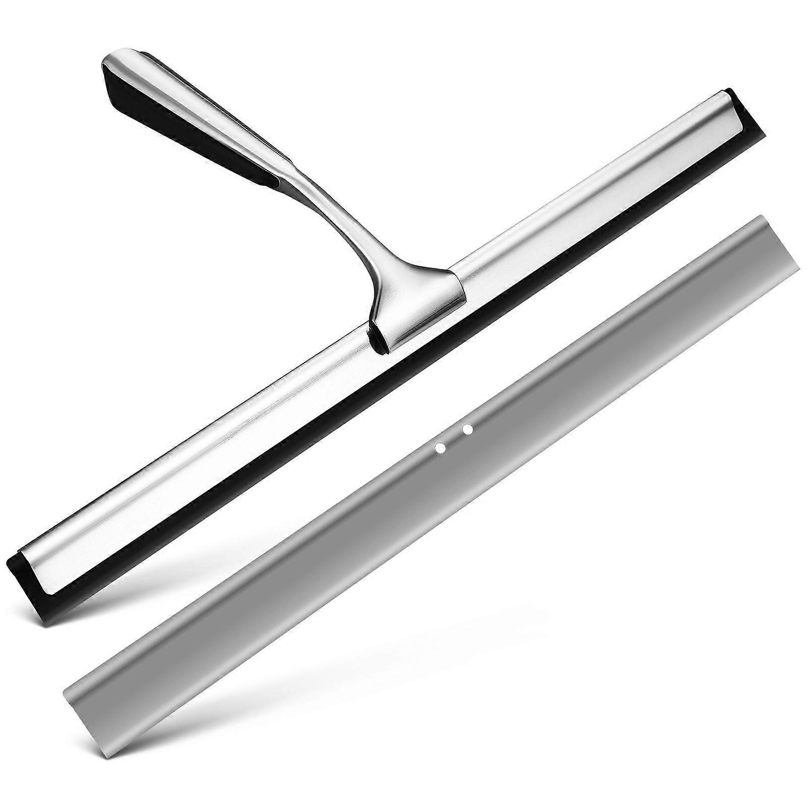 Bathroom Squeegee For Shower 1 Set Perfect For Cleaning Flat Smooth Surfaces Long Design 11.79X7.27X1.38In Silver