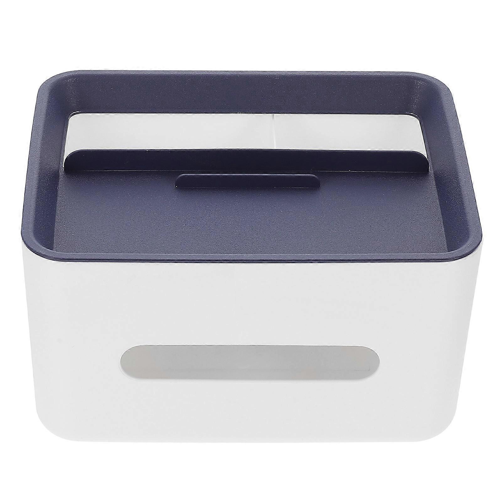 Tissue Storage Box Functional Desktop Tissue Dispenser Designed For Students And Office Workers Blue PP Material 1Pack