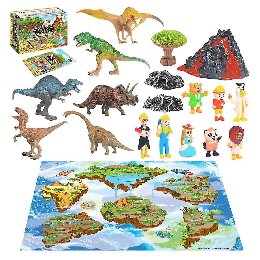 Realistic Volcano Dinosaur For Children During Playtime Promoting Cognitive Development 20Pcs