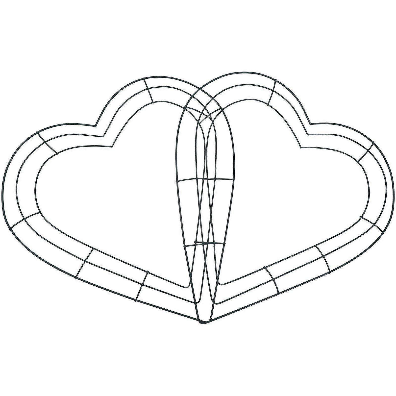2pcs DIY Iron Wreath Frame Heart Wreath Rings Reusable Wreath Making Rings