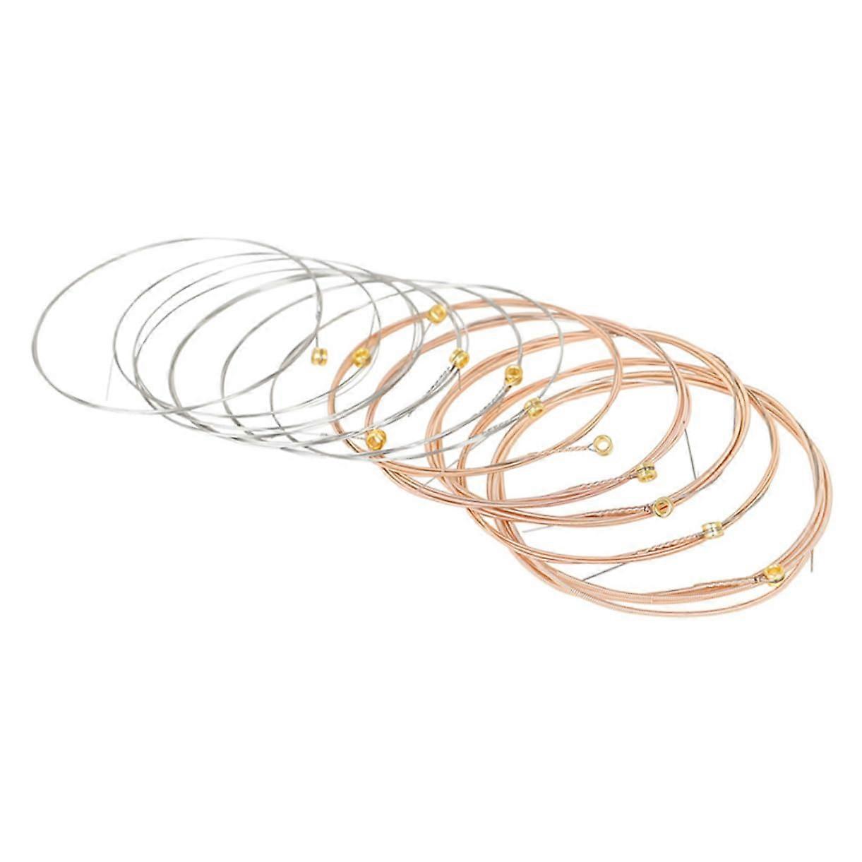 12 Pieces Phosphor Bronze Guitar Strings for Acoustic Guitar Replacement Strings for Folk Guitar Clear Sound Durable and Easy to Change
