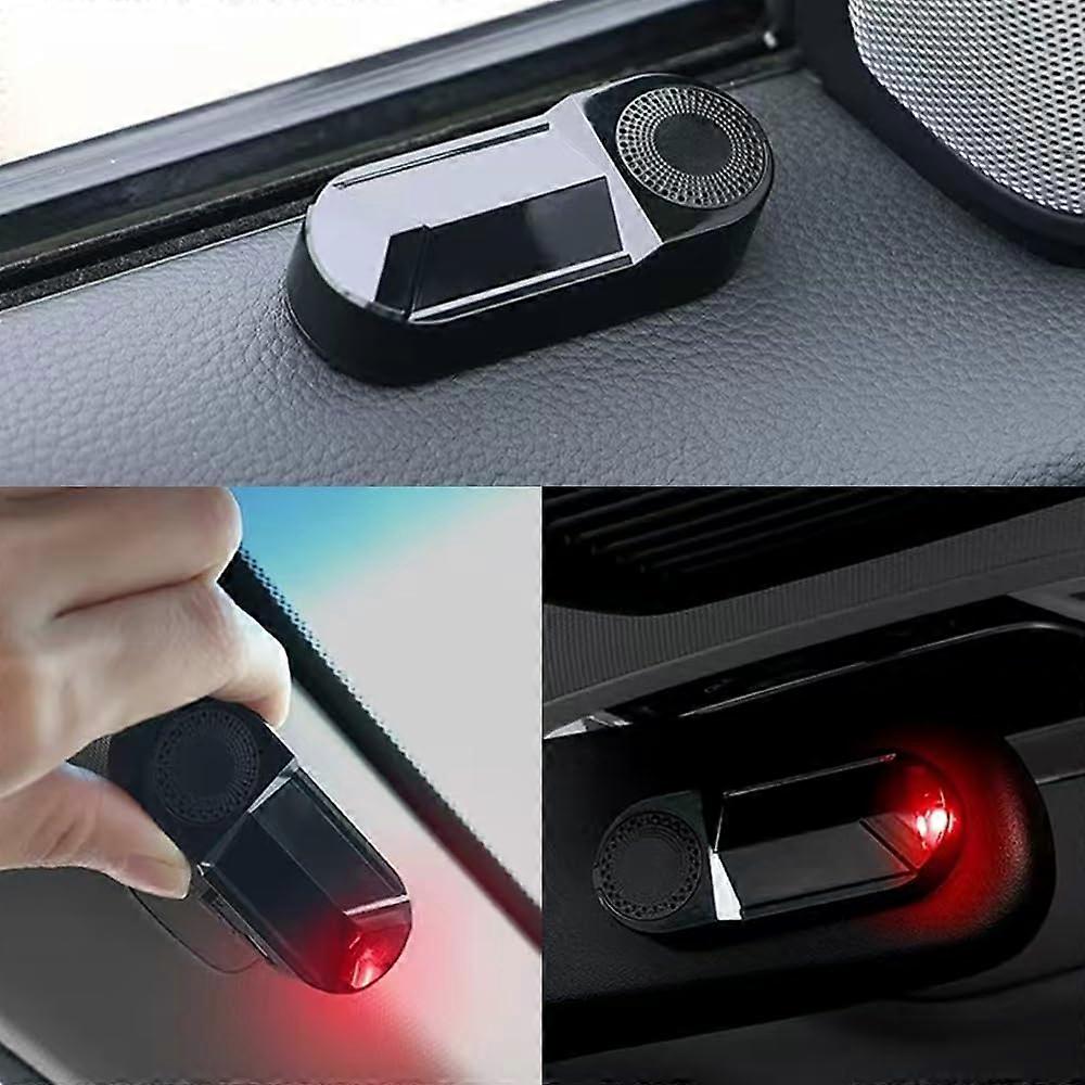 Solar Powered Fake Car Alarm Flashing Light with Intelligent Sensor, Red LED, USB Backup for Van Safety and Anti-Theft Protection