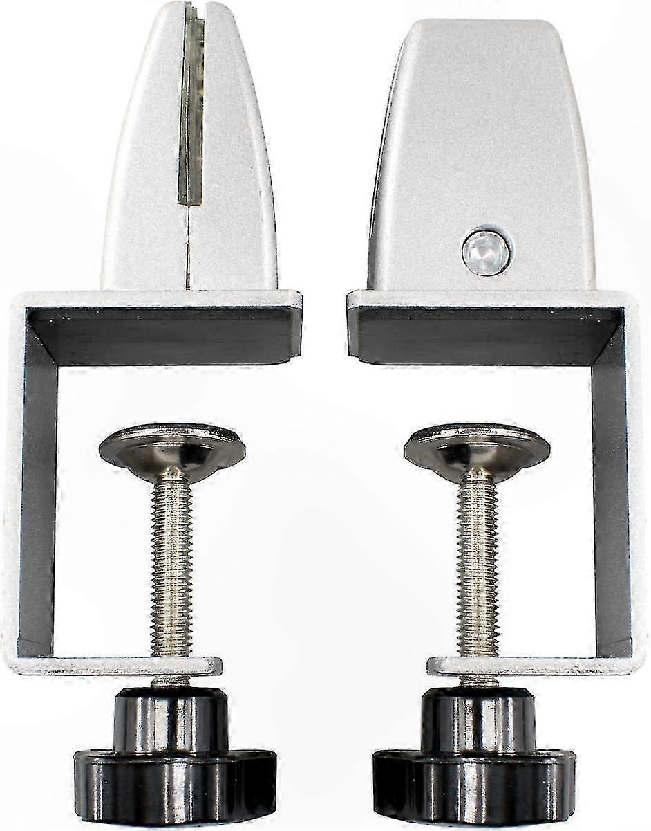 2-Pack Adjustable Desk Partition Clamps for Acrylic and Aluminum Panels Support Guards