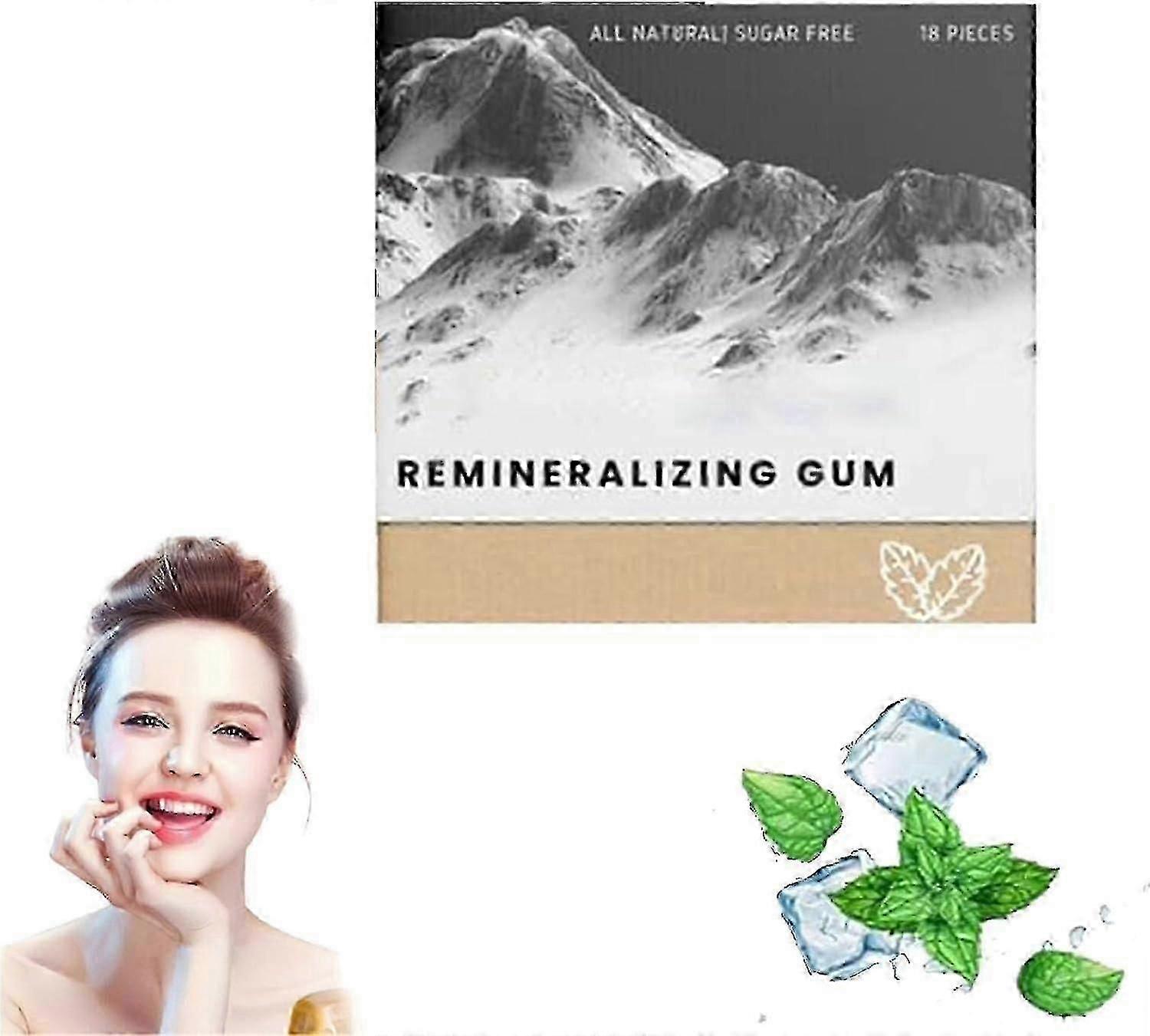 Remineralizing Gum, Remineralizing Gum Chewing Gum, Organic Mastic Mint Miracle Remineralizing Chewing Gum, Sugar-free Long Lasting Under Brush Chewin