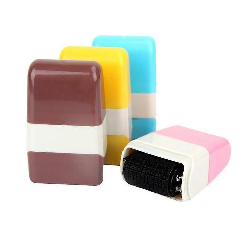 4-Pack Identity Protection Stamps - Self-Inking Privacy Rollers (Multi-Color)