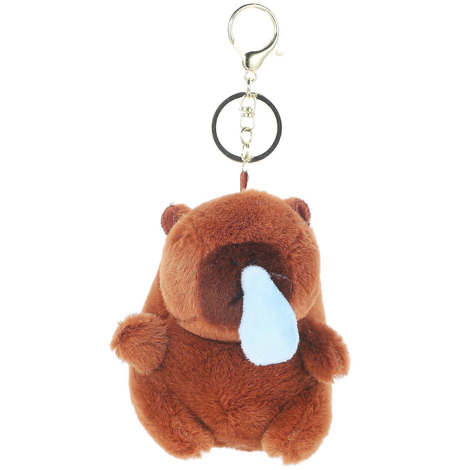 5Pcs Capybara Shape Key Decoration For Students And Friends In Brown Lightweight Accessory