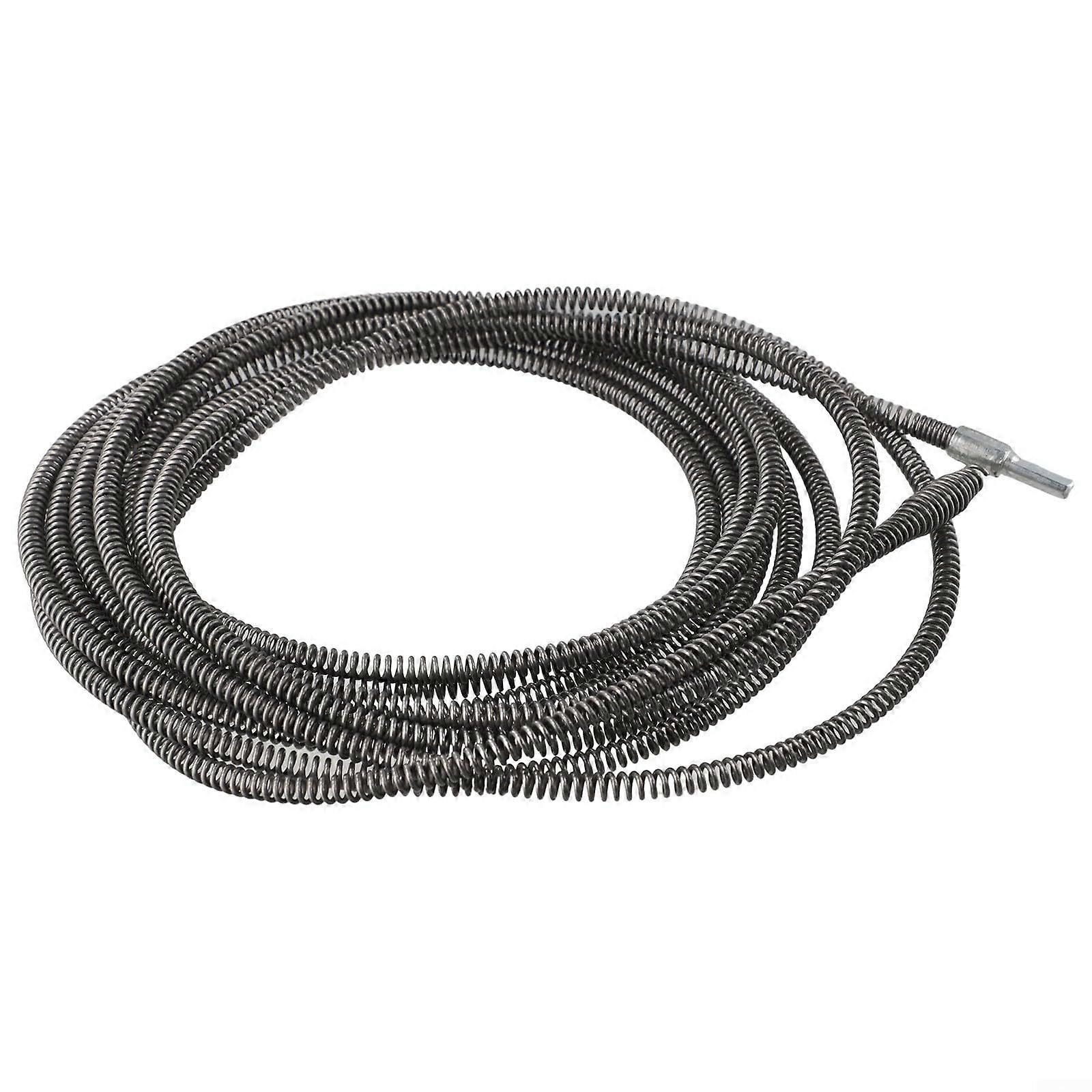 Professional 5 Meter Pipe Cleaning Tool Set with Spring Design for Electric Drill, Includes 8 Meter Clog Removal Rods
