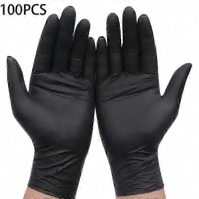 100PCS Gants en nitrile noir - Gants de nettoyage durables épaissis pour le lavage de la vaisselle et l’utilisation domestique