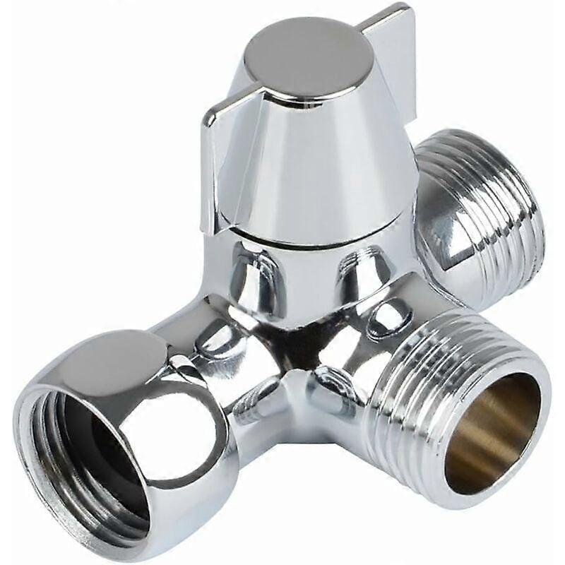 Shower Valve Switch with 3-Way Diverter, Solid Brass, Thread (12.7mm), Polished Chrome (PV8)