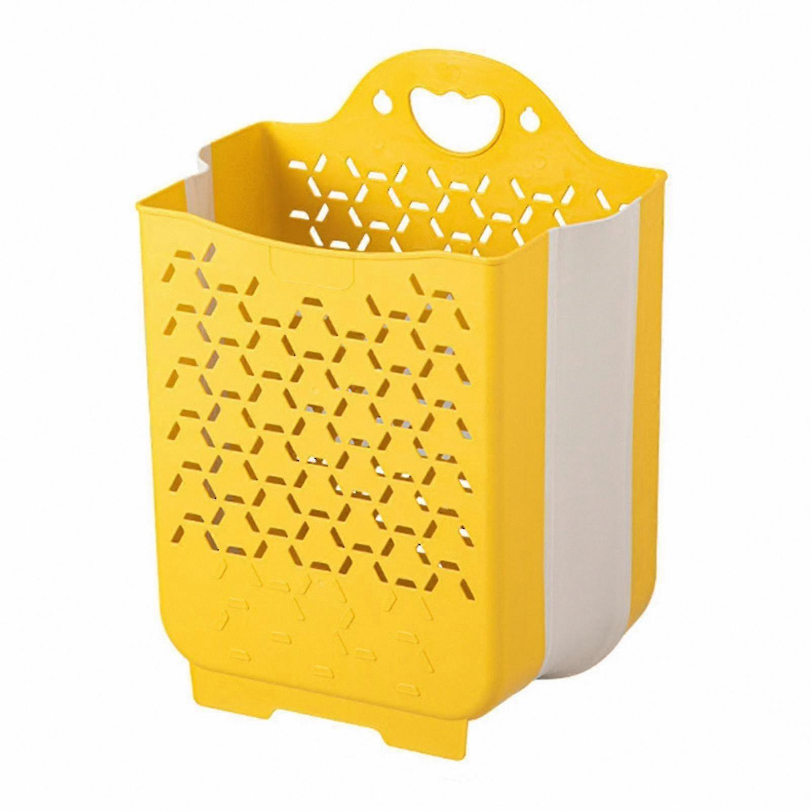 Foldable Wall-Mounted Laundry Basket for Home Use Plastic Clothes Storage Solution
