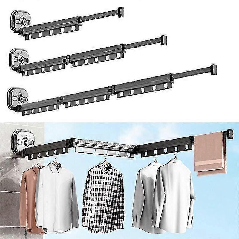 Wall-Mounted Foldable Clothes Drying Rack with Suction Cup