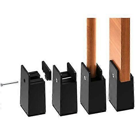 Set of 4 adjustable chair risers to improve furniture height, fixing screws included.
