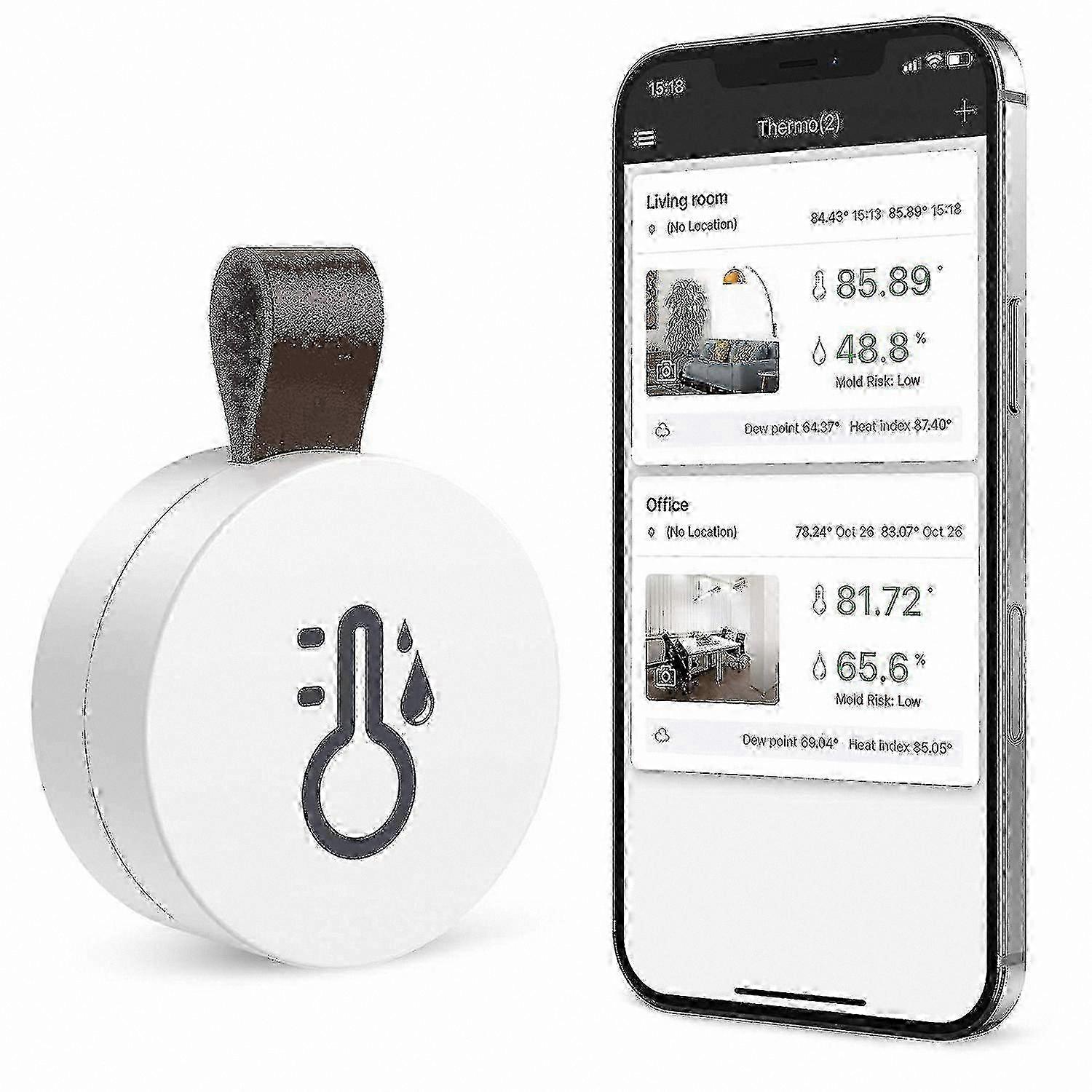 Bluetooth 5.0 Temperature Humidity Sensor with Data Export and Alerts