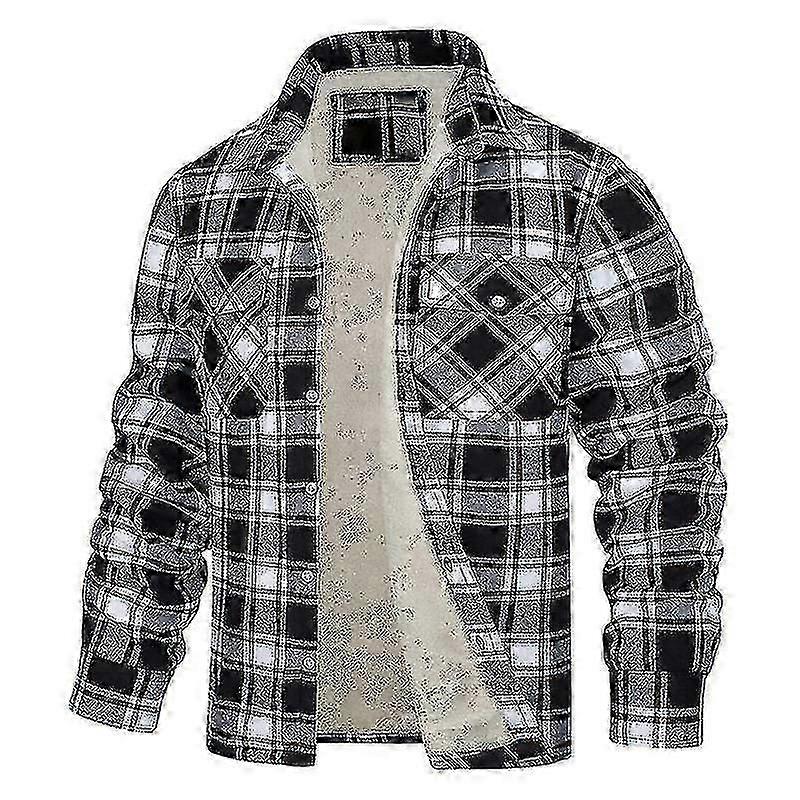Men's Lumberjack Checked Flannel Fleece Lined Jacket