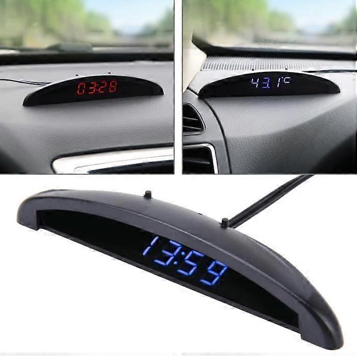 Car Clock, Car Thermometer 2 in 1 LED Digital Display