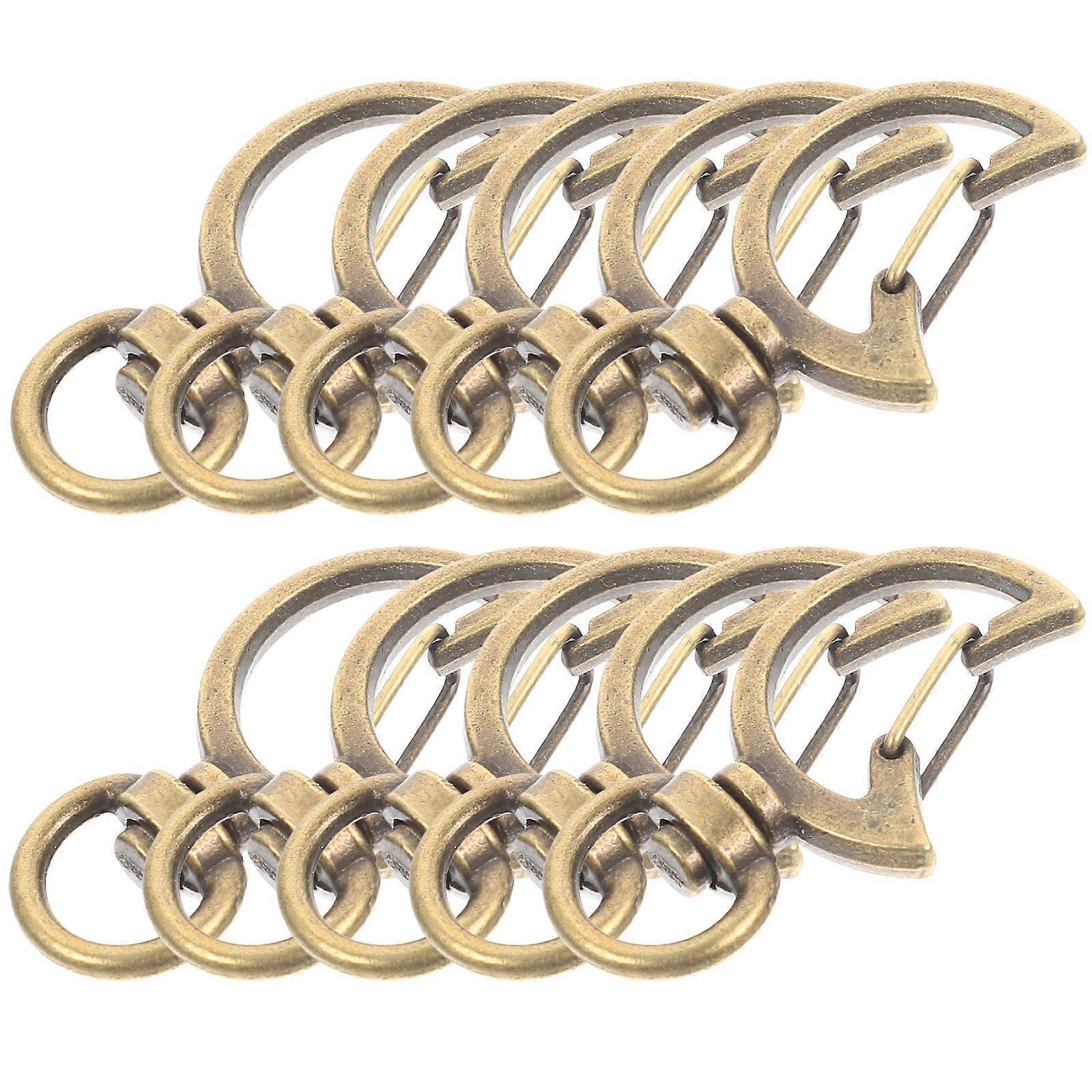 Golden Zinc Alloy Spring Snap Keychain Clips for Decor with Resistance and Easy Open Close 10pcs