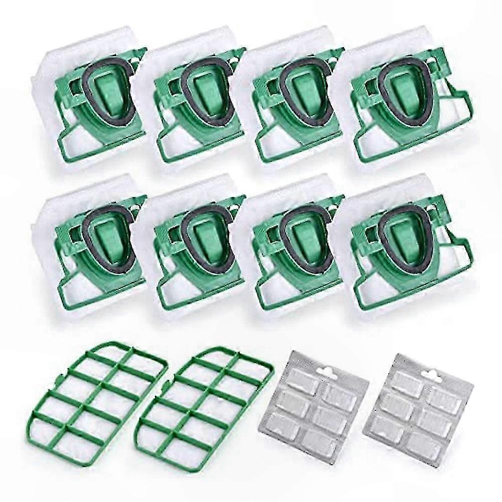 Replacement Bags and HEPA Filters for Kobold Vacuum Cleaner Models VK200 and FP200, 8 Bags + 2 Filters