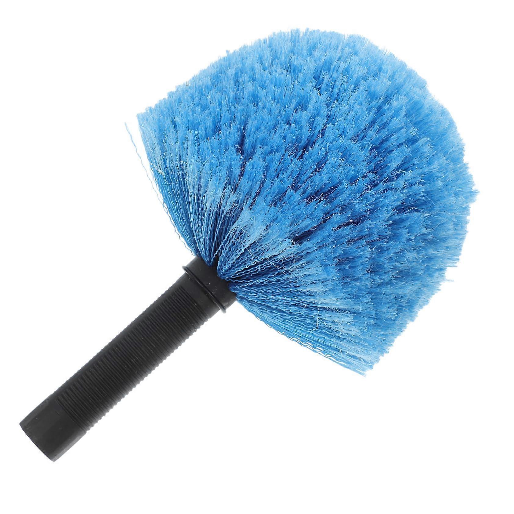 Ceiling Duster Brush for Spider Web Removal Multifunctional Gutter Cleaner Long Pole Attachment Blue Head