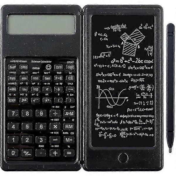 Scientific Calculator Foldable Desktop Calculator with Erasable Writing Board 10-Digit LCD Screen Mathematics Physics