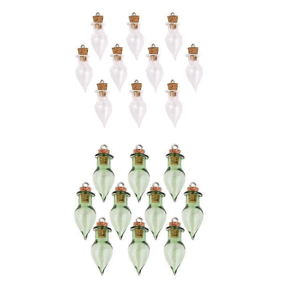 20x Small Empty Bottles Pendant Vials Containers