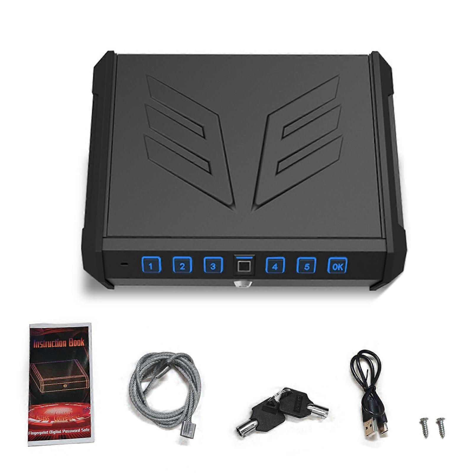 Gun Safe Box Biometric Fingerprint Key Password Access Portable Steel Security 8L Capacity