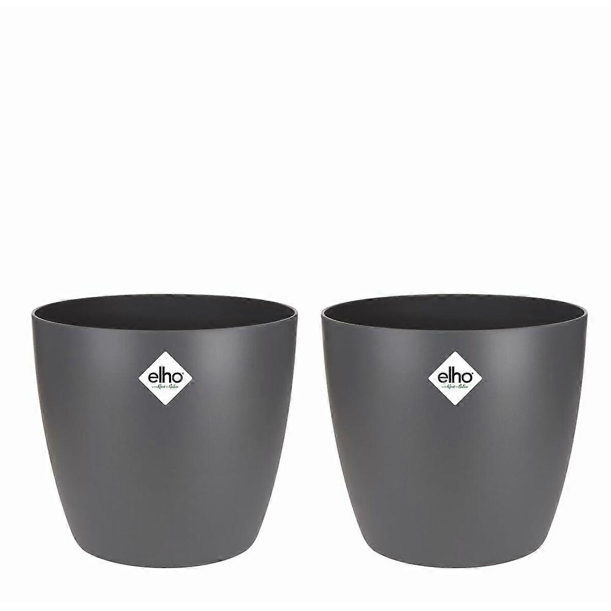 Set of pots Elho Grey Plastic Circular 2 Pieces