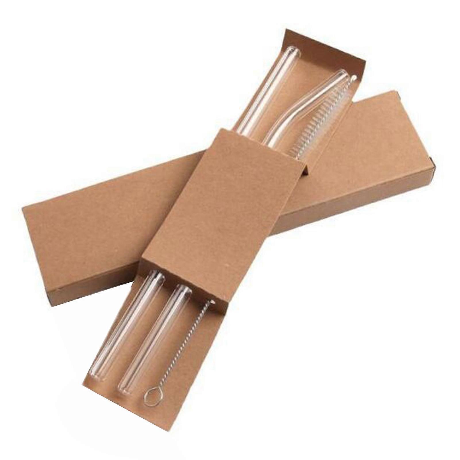 Transparent Glass Drinking Straws Washable Environment Protection Bubble Tea Straws for Cocktail Juices