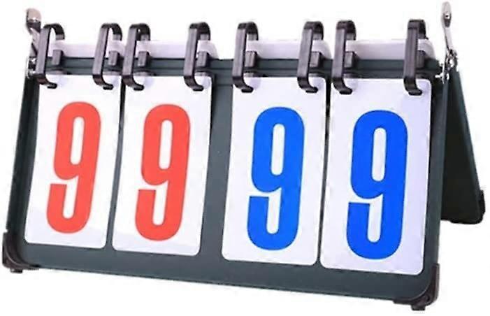 Scoreboard 4-Digit Flip Scoreboard for Football and Volleyball - Black Tabletop Timer, Size 37.5 x 21 x 14.3cm