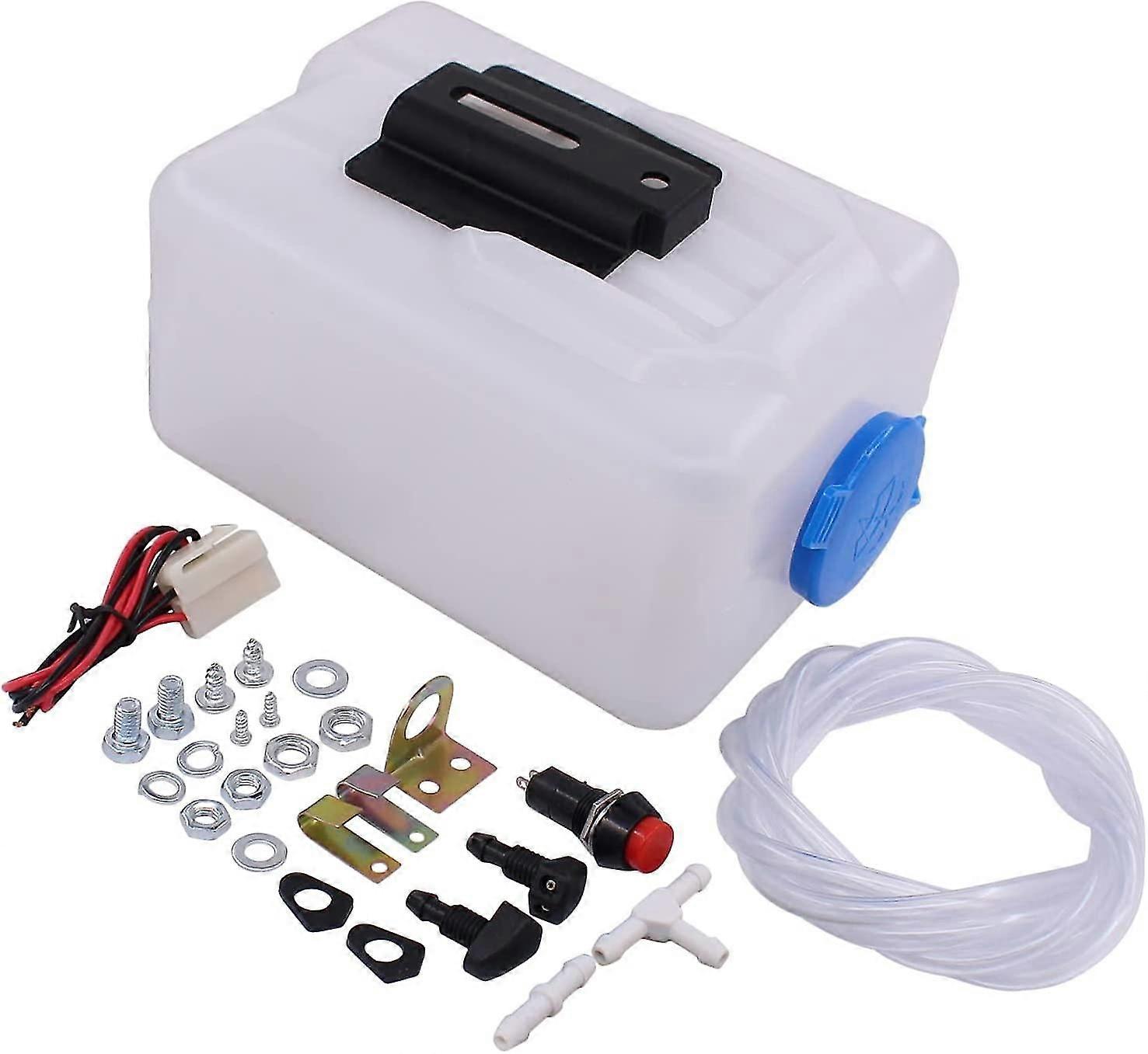 ユニバーサル 12V フロントガラス ウォッシャー ボトル キット モーター ポンプ ジェット クラシック カー用